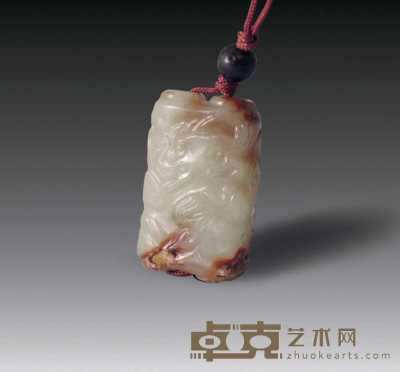 清 黄玉螭虎勒子 长3.6cm